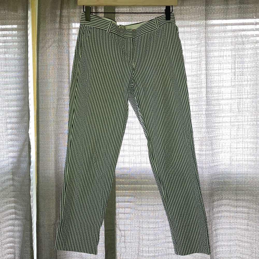 Jcrew seersucker café capri pants